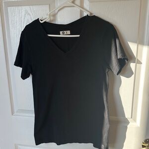American Giant Black V-Neck Short Sleeve Tee 100% Supima cotton
